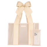 CASE-MATE Ecru Raffia Bow Jelly Tote Bag