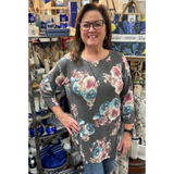 Dear Scarlett Tunic Top in Charcoal