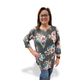 Dear Scarlett Tunic Top in Charcoal