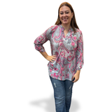 Dear Scarlett "Liz" Top In Grey Pink