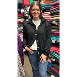 HEIMISH Basic Collar Ribbed Button Down Shacket Top, Assorted Colors