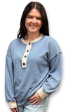 Heimish Long Sleeve Contrast Urban Ribbed Top, Assorted Colors