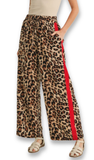 JODIFL Leopard Pants with Red Side Stripes