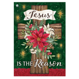 ‘Poinsettia Cross’ Decorative Flag
