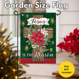 ‘Poinsettia Cross’ Decorative Flag
