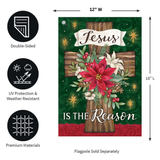 ‘Poinsettia Cross’ Decorative Flag