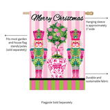 ‘Pink / Green Nutcrackers’ Decorative Flag