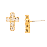 Sorrelli Carly Cross Stud Earrings in Crystal