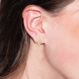 Sorrelli Carly Cross Stud Earrings in Crystal
