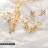 Sorrelli Carly Cross Stud Earrings in Crystal