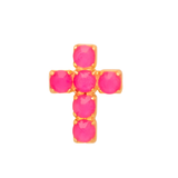 Sorrelli Carly Cross Stud Earrings in Electric Pink