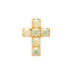 Sorrelli Carly Cross Stud Earrings in Jonquil Aurora Borealis