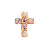 Sorrelli Carly Cross Stud Earrings in Light Rose Aurora Borealis
