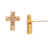 Sorrelli Carly Cross Stud Earrings in Silk