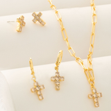 Sorrelli Carly Cross Stud Earrings in Silk