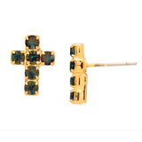 Sorrelli Carly Cross Stud Earrings in Volcano