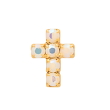 Sorrelli Carly Cross Stud Earrings in White Aurora Borealis
