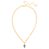 Sorrelli Carly Cross Pendant Necklace in Sapphire