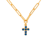 Sorrelli Carly Cross Pendant Necklace in Sapphire