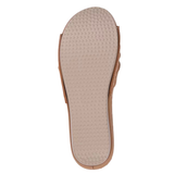 Good Choice Shoes “ISOLA” Wedge Wide Band Cinched with Metal Ring, Tan
