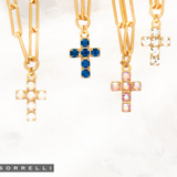 Sorrelli Carly Cross Pendant Necklace in Sapphire