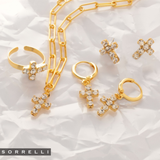 Sorrelli Carly Cross Pendant Necklace in Crystal