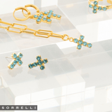 Sorrelli Carly Cross Pendant Necklace in Aquamarine