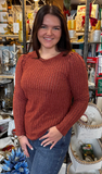 Round Neck Bubble Sleeve Sweater, Assorted Colors