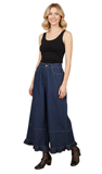HEIMISH Ruffle Hem Wide Cropped Denim Pants