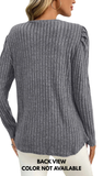 Round Neck Bubble Sleeve Sweater, Assorted Colors