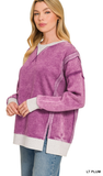 ZENANA Fleece Acid Wash Pullover, Assorted Colors