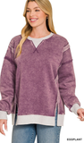 ZENANA Fleece Acid Wash Pullover, Assorted Colors