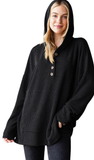 Heimish Button Down Ribbed Hoodie, Assorted Colors