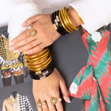 BuDha Girl, Three Kings AW Bangles Set/3 in Black