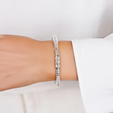 BuDha Girl, Queen AW Bangle, Silver / Clear Crystal