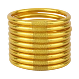 BuDha Girl,Gold All Weather Bangle Set/9, Serenity Prayer