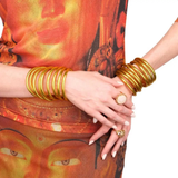 BuDha Girl,Gold All Weather Bangle Set/9, Serenity Prayer