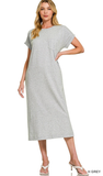 Zenana Midi Dress with Front Pocket, Assorted Colors
