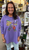 Sugar Stitch Mardi Gras Bow Long Sleeve T-Shirt