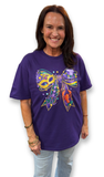 Sugar Stitch Mardi Gras Bow Short Sleeve T-Shirt