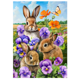 ‘Spring Bunny Trio’ Decorative Flag