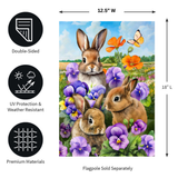 ‘Spring Bunny Trio’ Decorative Flag
