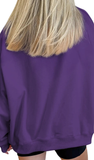 LDC Game Day Sequin Football Sweatshirt in Purple