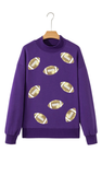 LDC Game Day Sequin Football Sweatshirt in Purple