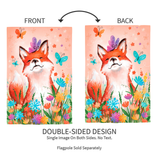 ‘Fox and Wildflowers Applique’ Decorative Flag