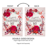 ‘Floral Happy Valentine’s Day Applique’ Decorative Flag