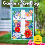 ‘Floral Easter Cross Applique’ Decorative Flag