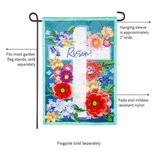 ‘Floral Easter Cross Applique’ Decorative Flag