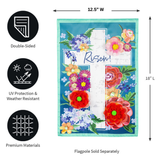 ‘Floral Easter Cross Applique’ Decorative Flag