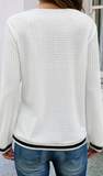 LDC Textured Knit Preppy Sweatshirt